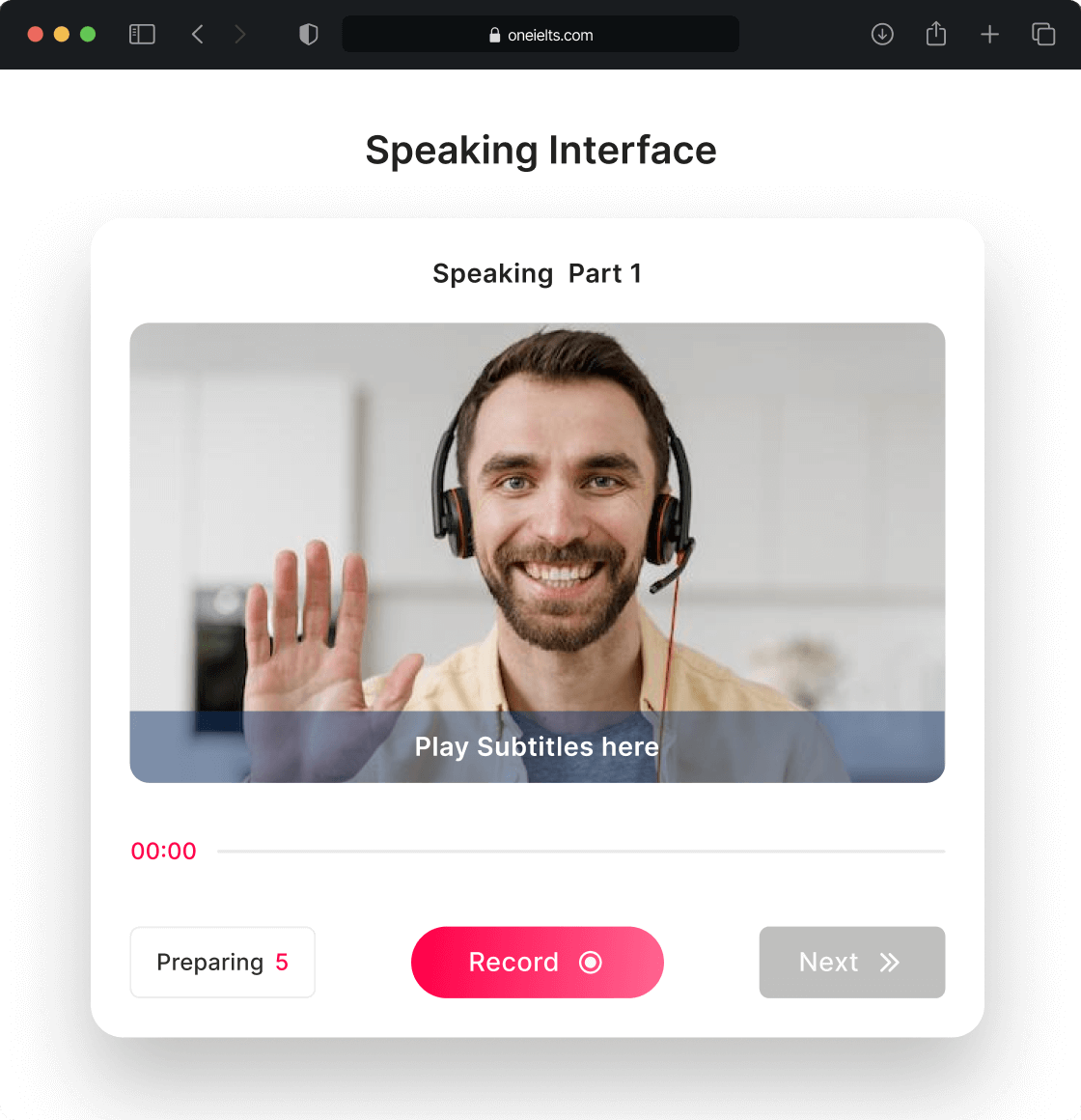 Conduct official like writing and Speaking test